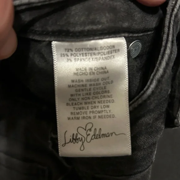 Libby Edelman Black Straight Leg Jeans with Sequin Trim - Picture 7 of 13